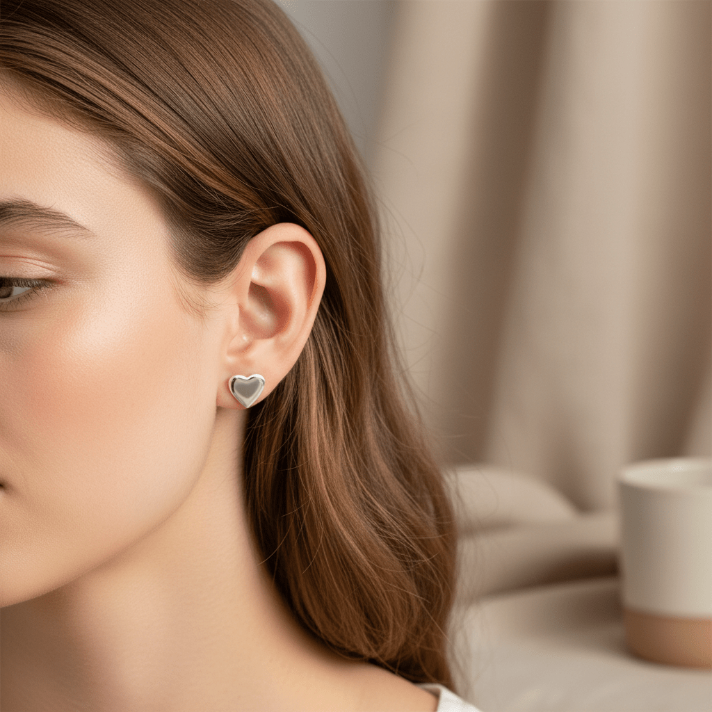 925 Zilveren Hartjes Oorbellen - 4 mm - Glad - Aramat Jewels - Oorbellen - cadeautip