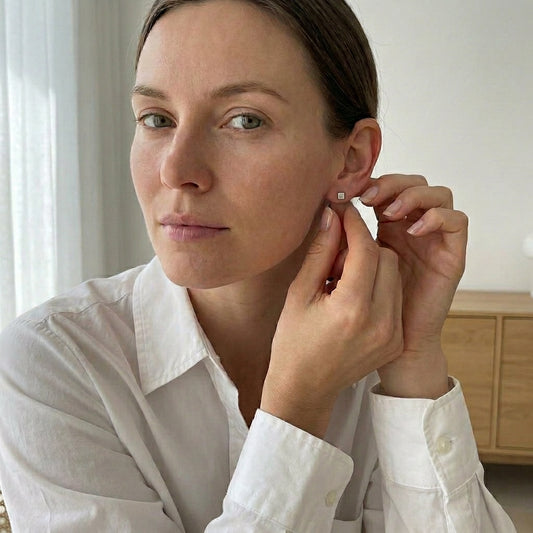 Oorstekers – Staal Vierkant Zilverkleurig (4mm)