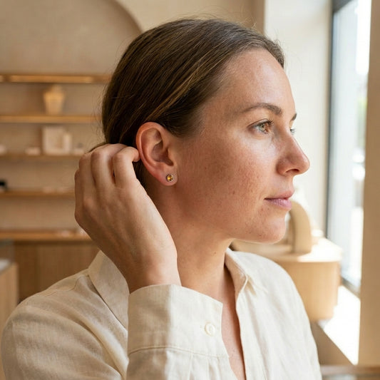 Oorstuds – Staal Kristal Topaas Zilverkleur (4mm)