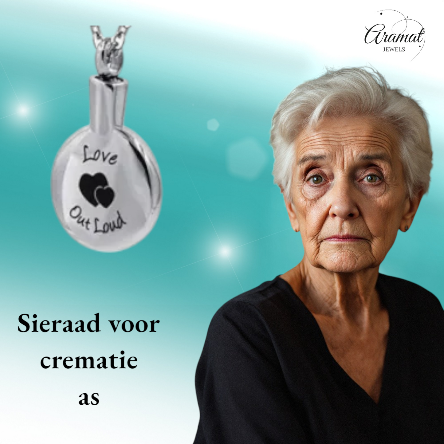 Pendentif rond en frêne orné de cœurs – L'amour à voix haute