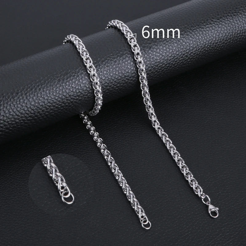 Collier queue de renard en acier inoxydable 65 cm – 6 mm