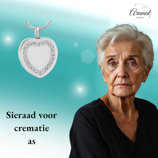 Hart ashanger met zirkonia rand β zilverkleurig