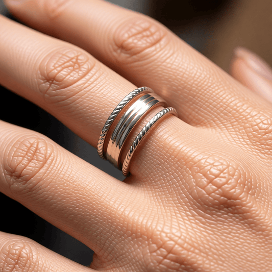 Damesring Verstelbaar - Open Ring Mode Streep - One Size - Aramat Jewels - Ringen - cadeautip