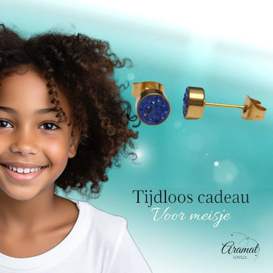 Donkerblauwe kristallen oorstekers 6mm - oor3098 - Oorbellen kopen# - 6mm - alles - blauw