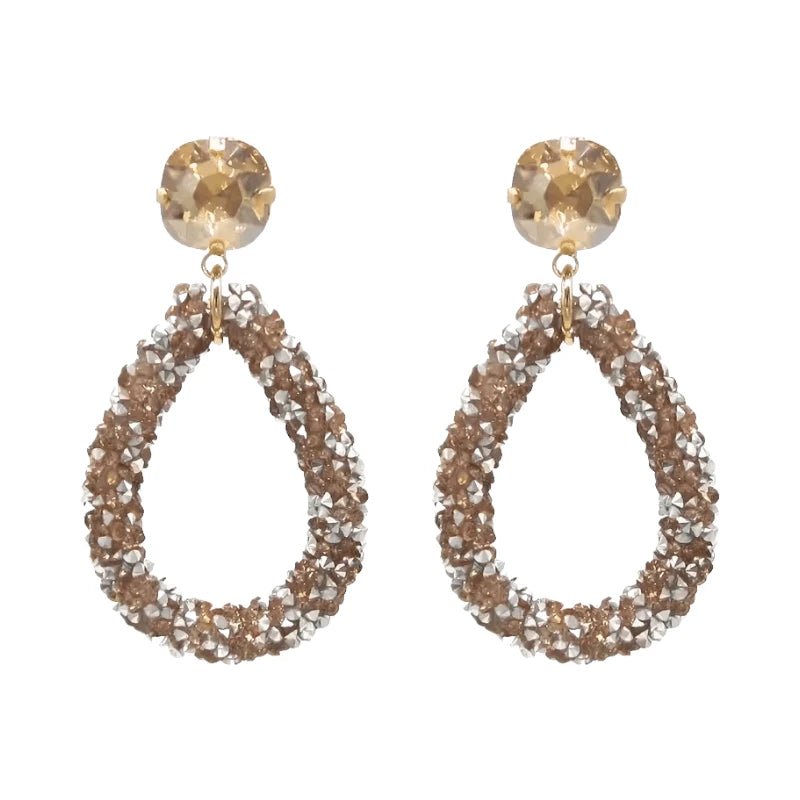 Elegante Druzy Oorbellen – Champagne – 58x30mm - oor6117 - Oorhangers kopen# - 60mm - alles - cadeau