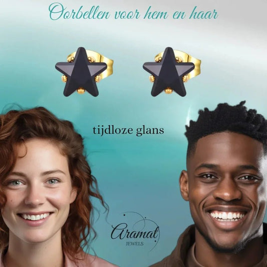 Stervormige oorbellen.