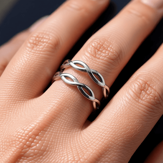 Open Ring RVS met Gevlochten Lijnen (12 mm) - Aramat Jewels - Ringen - cadeautip