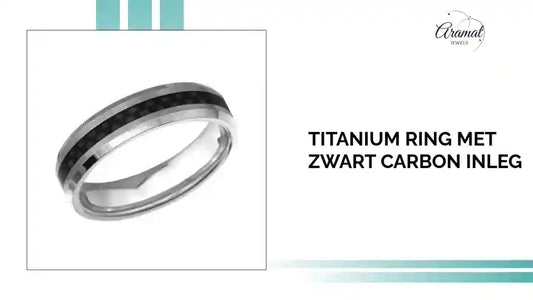 Titanium Ring met Zwart Carbon Inleg by@Outfy