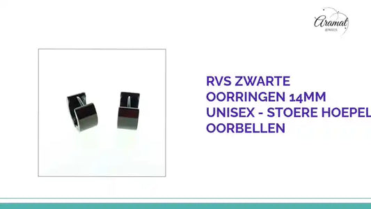 RVS Zwarte Oorringen 14mm Unisex - Stoere Hoepel Oorbellen by@Outfy