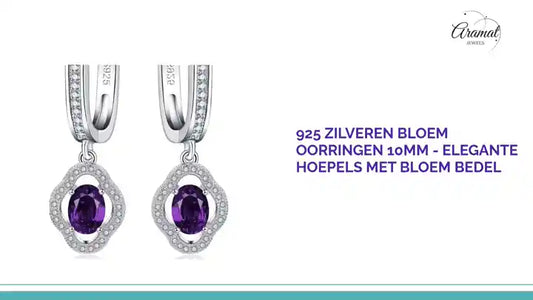 925 Zilveren Bloem Oorringen 10mm - Elegante Hoepels met Bloem Bedel by@Outfy