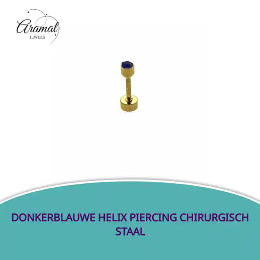 Donkerblauwe Helix Piercing Chirurgisch Staal by@Outfy