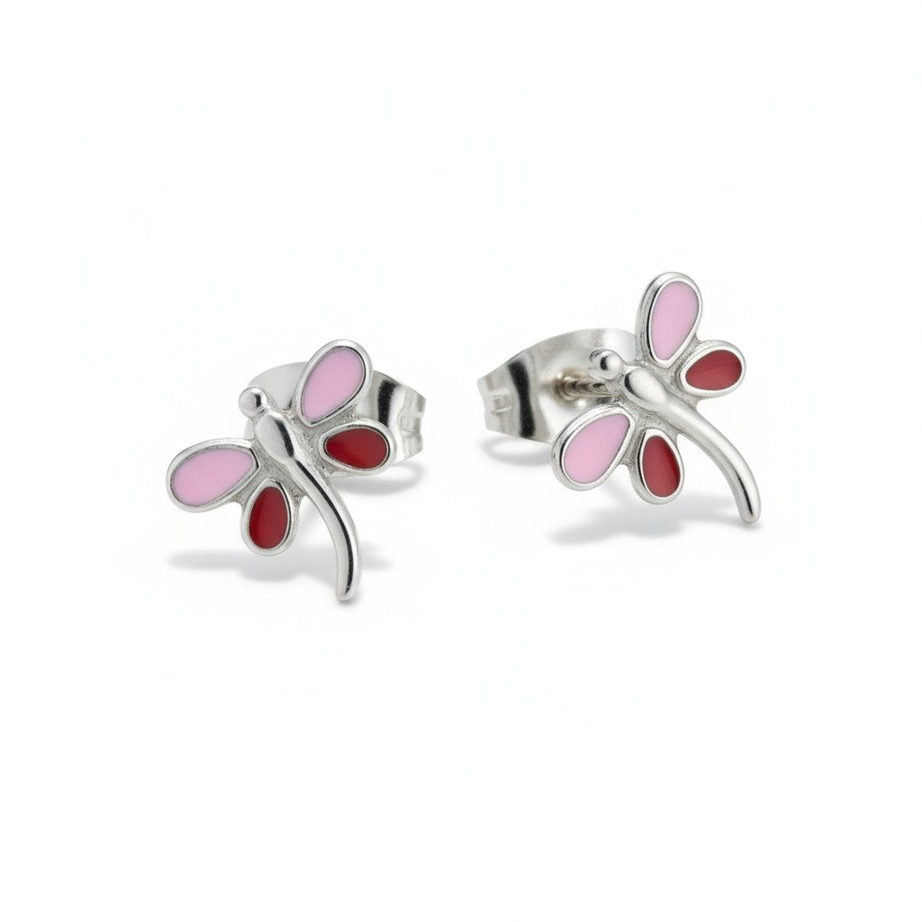 Boucles d'oreilles libellule en acier émaillé