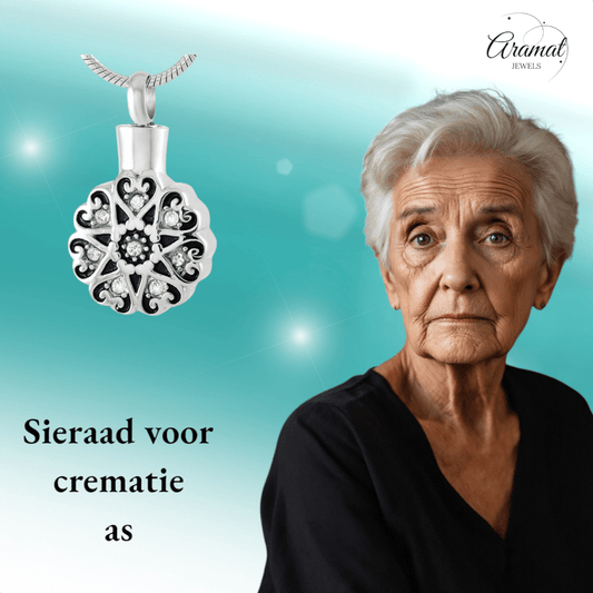 Ronde Keltische ashanger staal met zirkonia - Aramat Jewels - Gedenkhangers - cadeautip