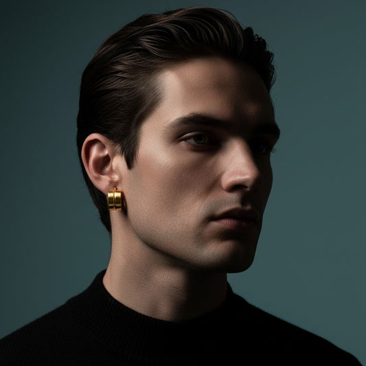 RVS Huggie Oorringen Dunne Gleuf Goudkleur 13mm - Dames