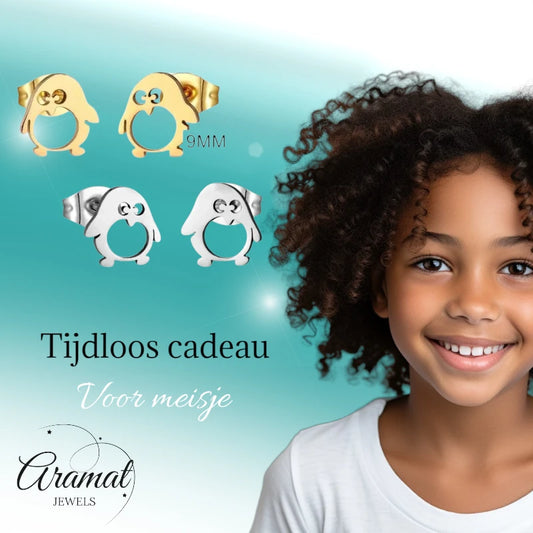 Schattige Stalen Pinguïn Oorstekers