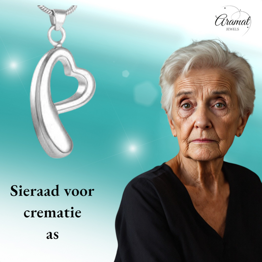 Pendentif en acier contenant des cendres en forme de cœur ouvert – bijou de deuil