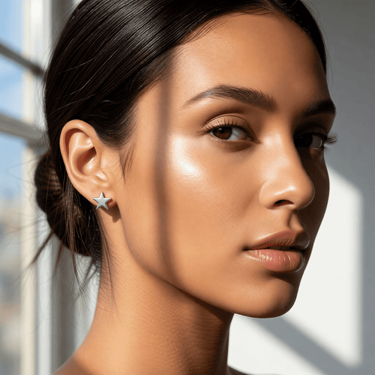 Ster oorstekers zilverkleur RVS – 8mm sprankelend - Aramat Jewels - Oorbellen - cadeautip