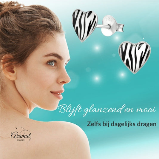 Stijlvolle Zwart Wit Oorbellen - Aramat Jewels - Oorbellen - cadeautip