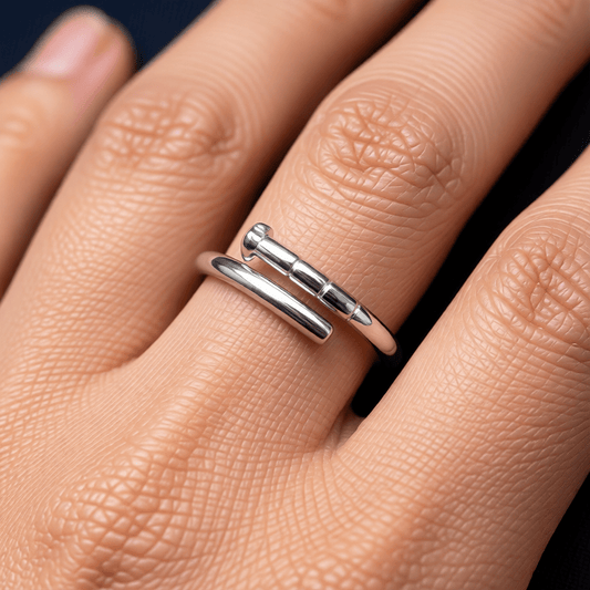 Tijdloze Open Ring met Spijker Design (RVS 4 mm) - Aramat Jewels - Ringen - cadeautip