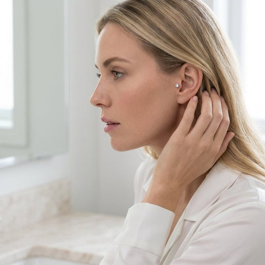 Tragus Helix Piercing – Zilverkleur – AB Zirkonia (4mm) - Aramat Jewels - Piercings - cadeautip