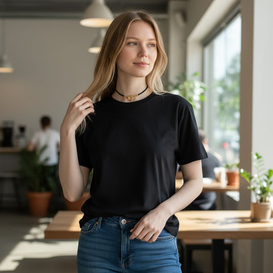 Collier à breloque en acier inoxydable doré