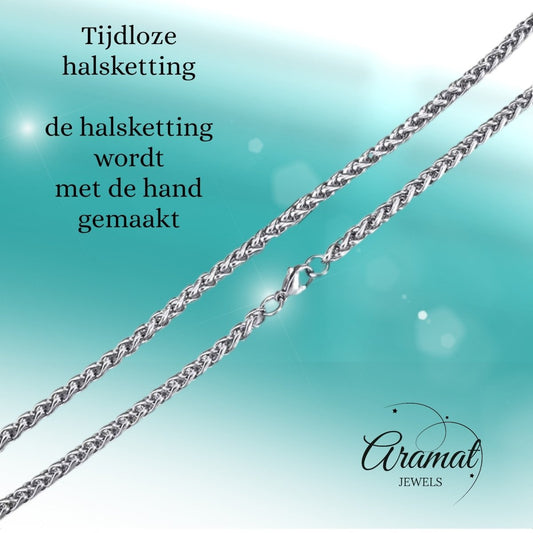 Vossenstaart Halsketting RVS 100 cm – 4 mm - Aramat Jewels - Halskettingen - cadeautip