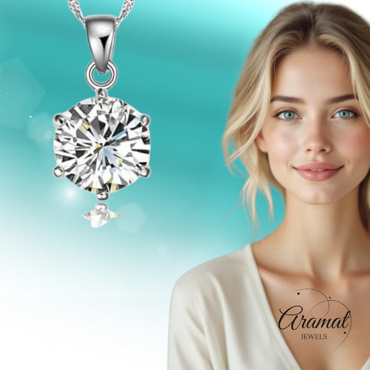 Zilveren Dames Halsketting met Ronde Zirkonia