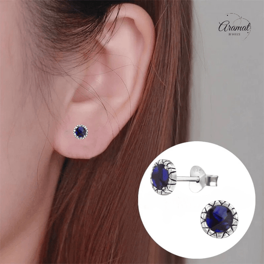 Zilveren Paarse Abalone Oorbellen 5 mm - oor5185 - 30950 - Oorbellen kopen# - 5mm - 925 Zilver - Abalone