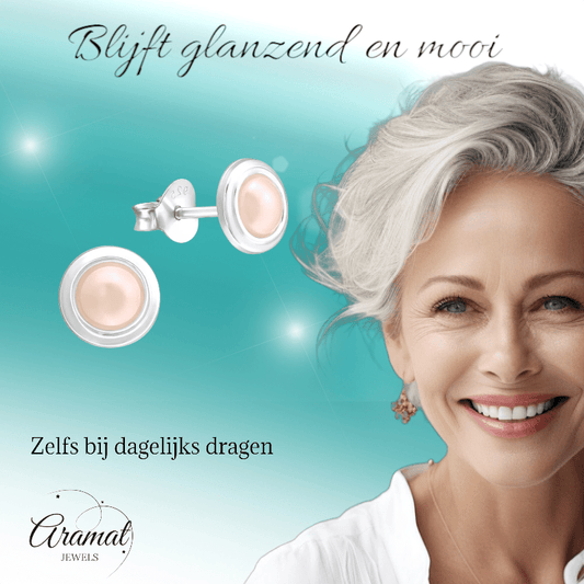 Zilveren Roze Pareloorbellen – 7mm – Tijdloos - oor1228 - 35946 - Oorbellen kopen# - 7mm - 925 Zilver - alles