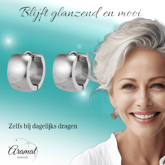 Zilverkleurige stalen oorringen 13 mm - oor5794 - se20005 - Oorringen kopen# - 13mm - alles - cadeau