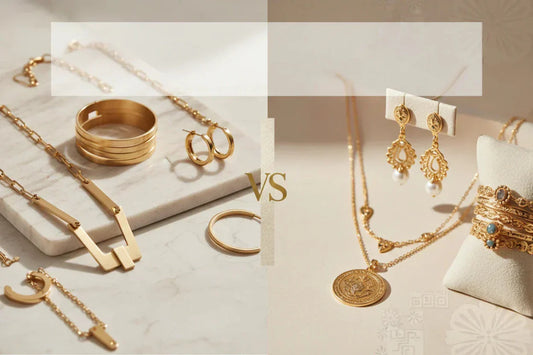 Goudkleurig RVS versus Gold Plated sieraden vergelijking Aramat Jewels