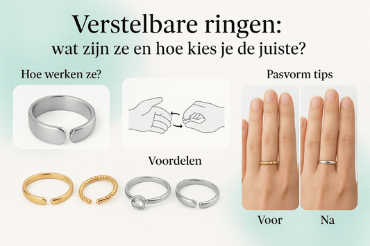 Verstelbare ringen RVS zilver one-size Aramat Jewels