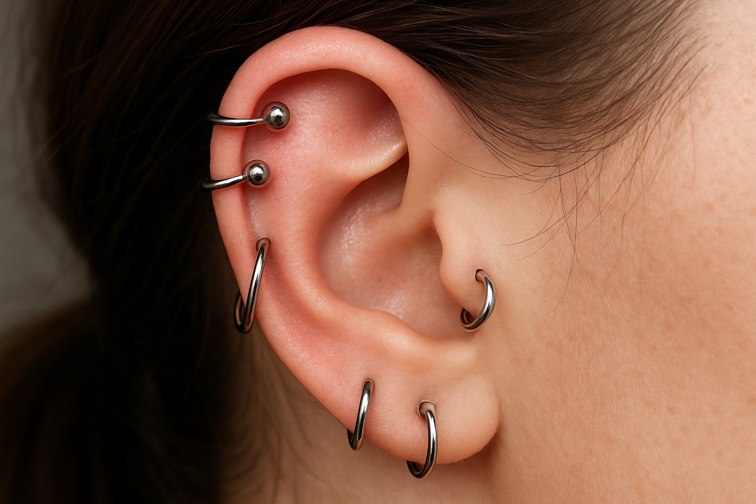 Stalen helix piercings