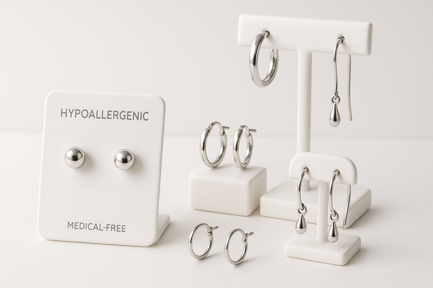 Hypoallergene oorbellen zilver