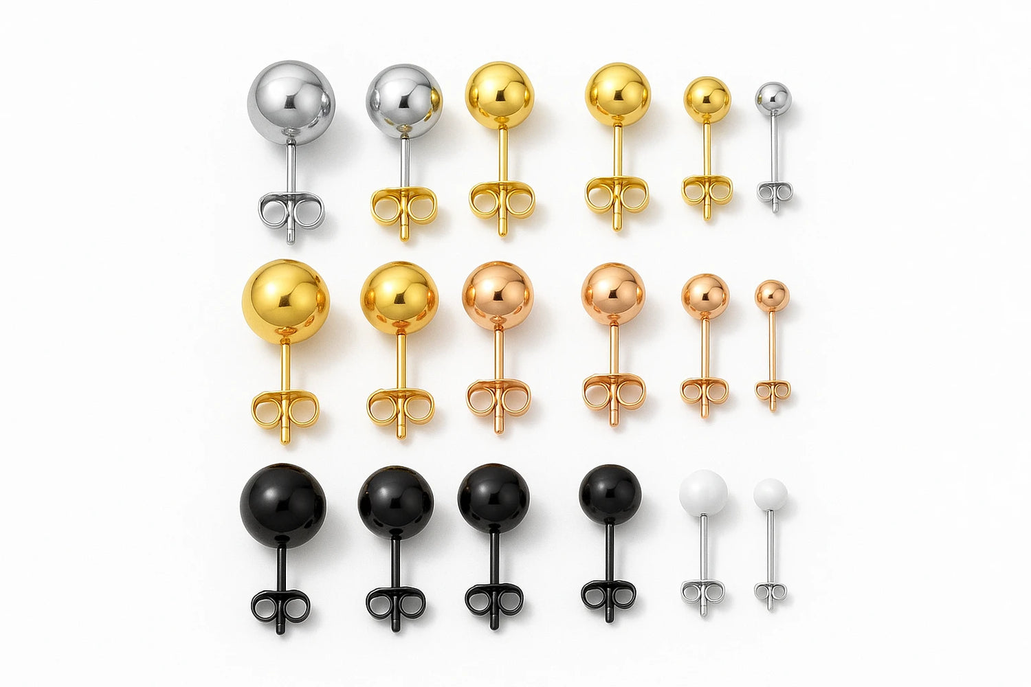 Stalen bolletjes oorbellen: - Aramat Jewels