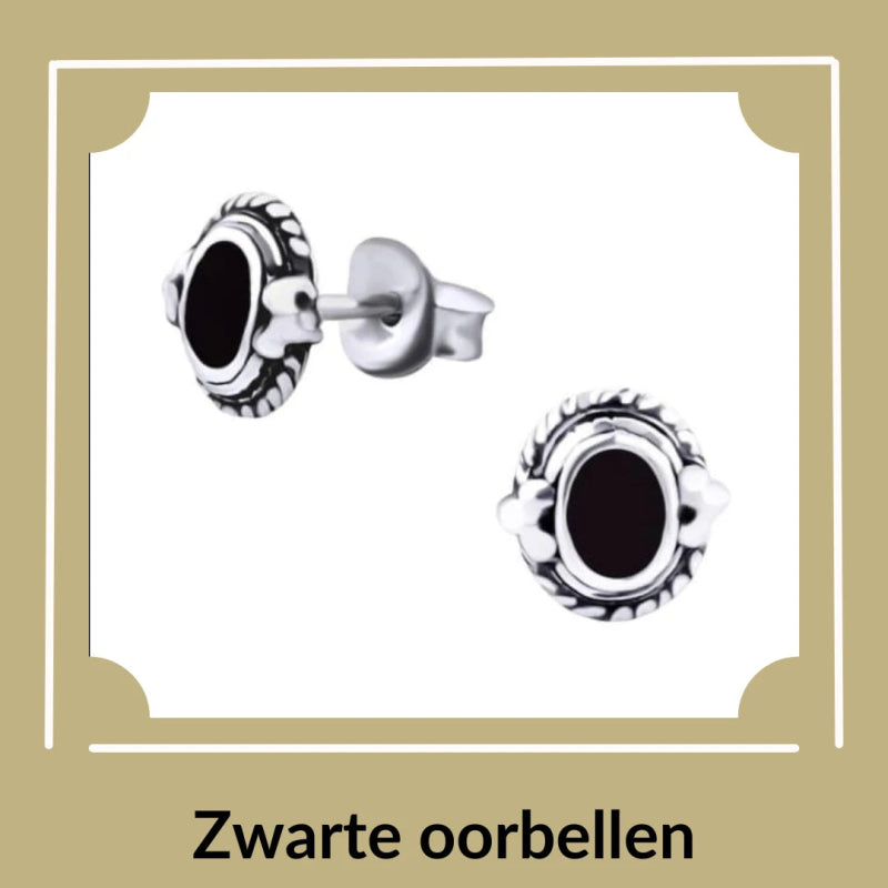 Zwarte zweerknopjes - Aramat Jewels