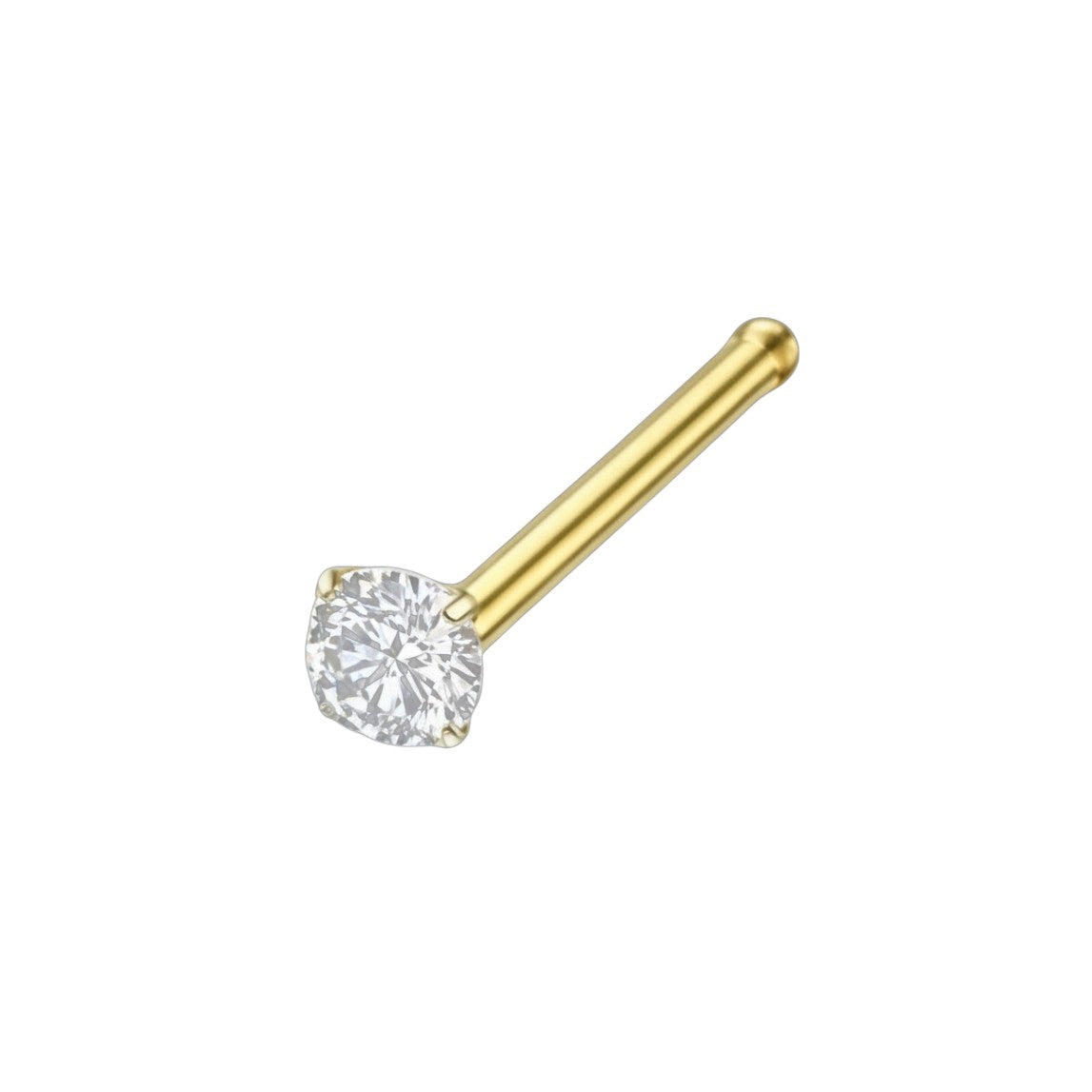 Goudkleurige Neuspiercing Transparante Zirkonia – Recht Staafje 1.5mm 2mm 2.5mm 3mm