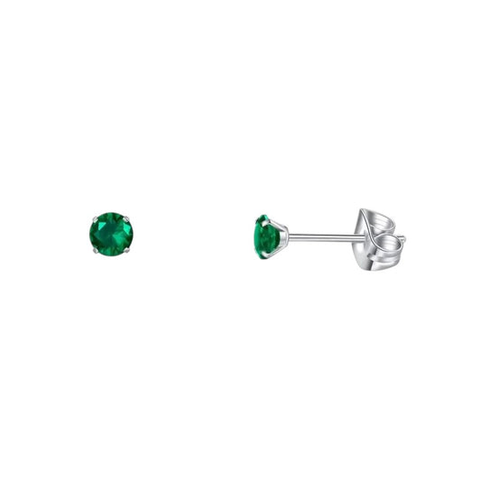 Boucles d'oreilles en titane avec zircon vert