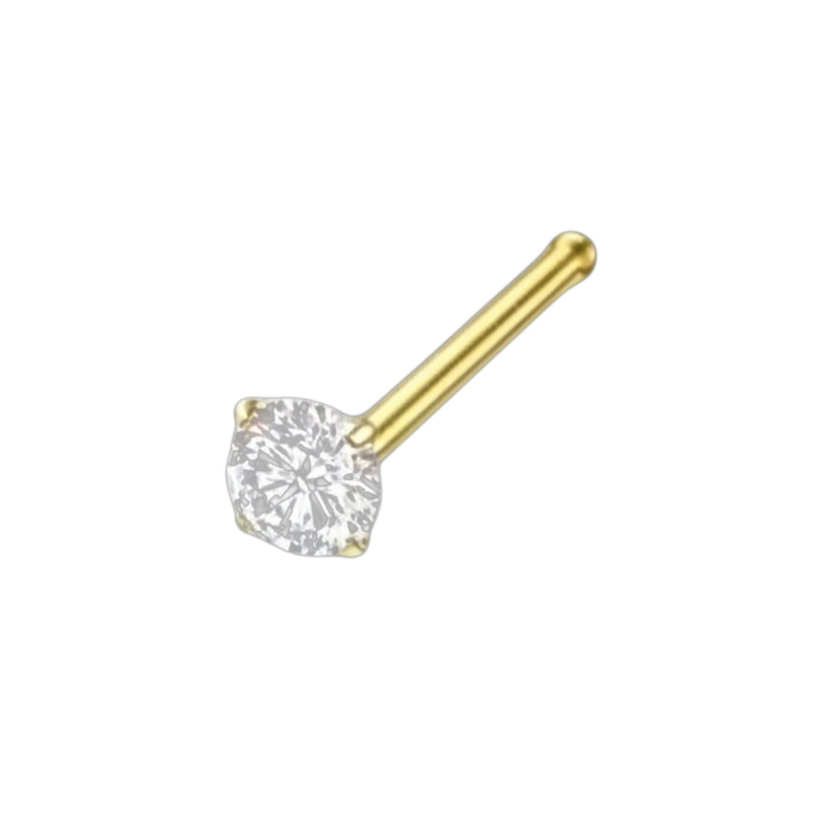 Goudkleurige Neuspiercing Transparante Zirkonia – Recht Staafje 1.5mm 2mm 2.5mm 3mm