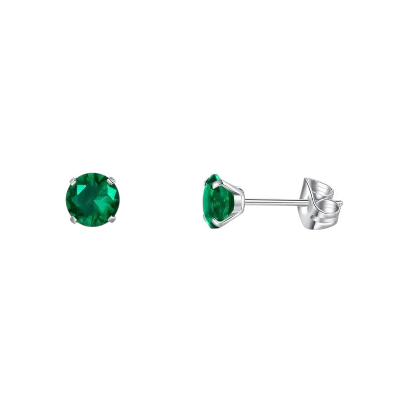 Titanium Oorbellen Met Zirkonia Groen