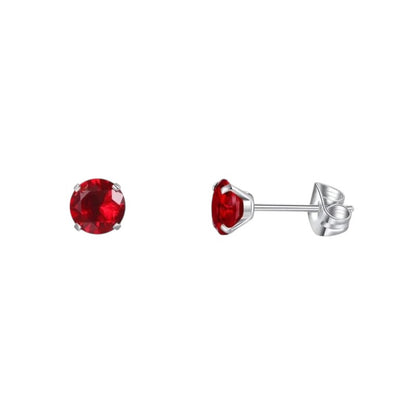 Titanium oorbellen zirkonia rood