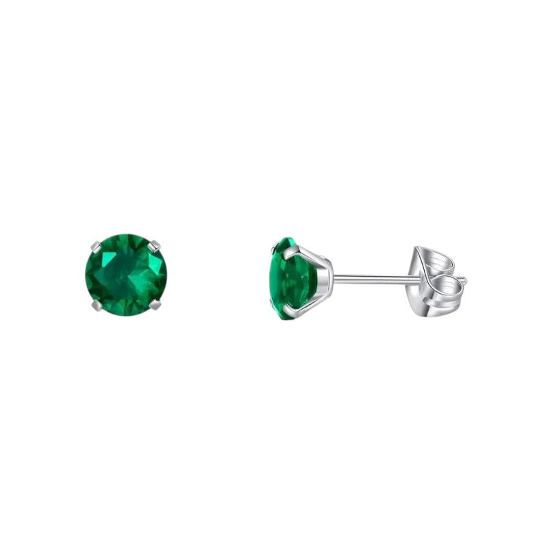 Titanium Oorbellen Met Zirkonia Groen