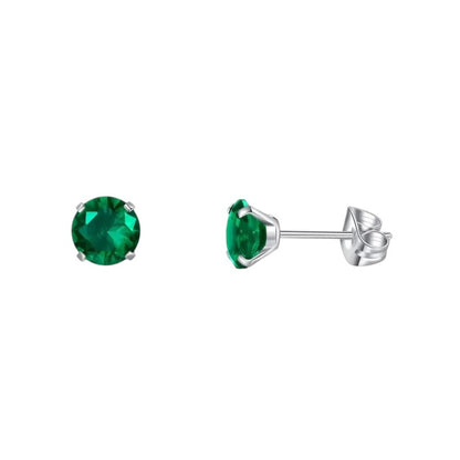 Titanium Oorbellen Met Zirkonia Groen