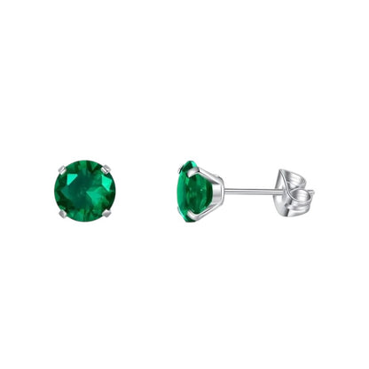 Titanium Oorbellen Met Zirkonia Groen