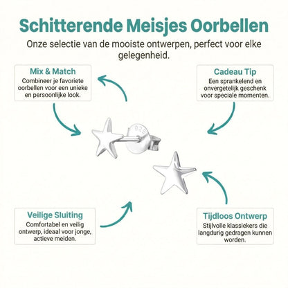 925 Sterling Zilveren Sterretjes Oorknopjes 4mm – Minimalistisch Uniseks - Aramat Jewels - Oorbellen - cadeautip