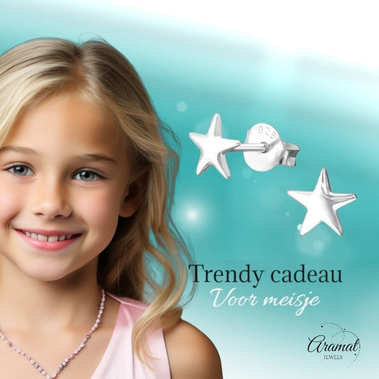 925 Sterling Zilveren Sterretjes Oorknopjes 4mm – Minimalistisch Uniseks - Aramat Jewels - Oorbellen - cadeautip