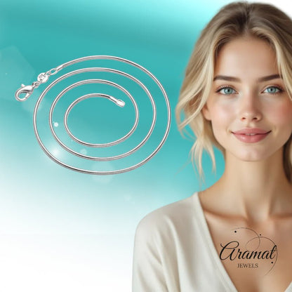925 Zilveren Slangenketting 45 - 60cm - Tijdloze Snake Chain Ketting - Aramat Jewels - Halskettingen - cadeautip