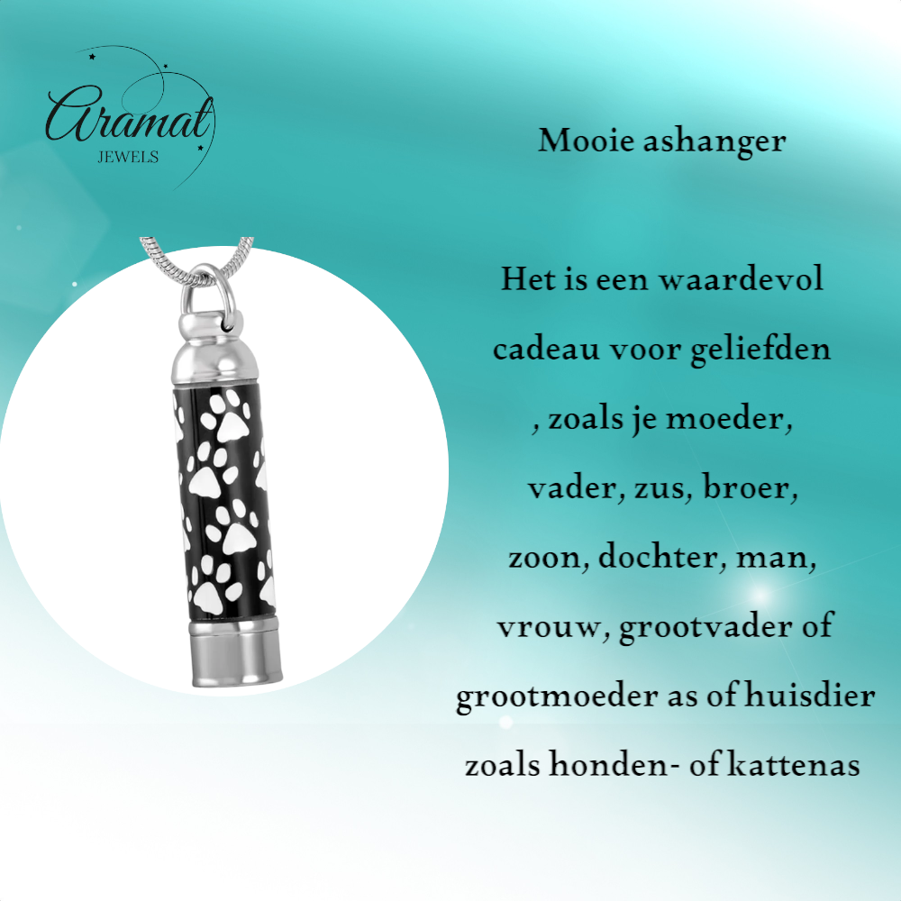 Pendentif tube avec empreintes de pattes d'animaux – un souvenir précieux