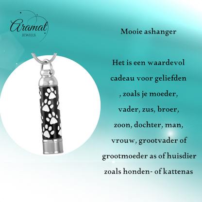 Pendentif tube avec empreintes de pattes d'animaux – un souvenir précieux