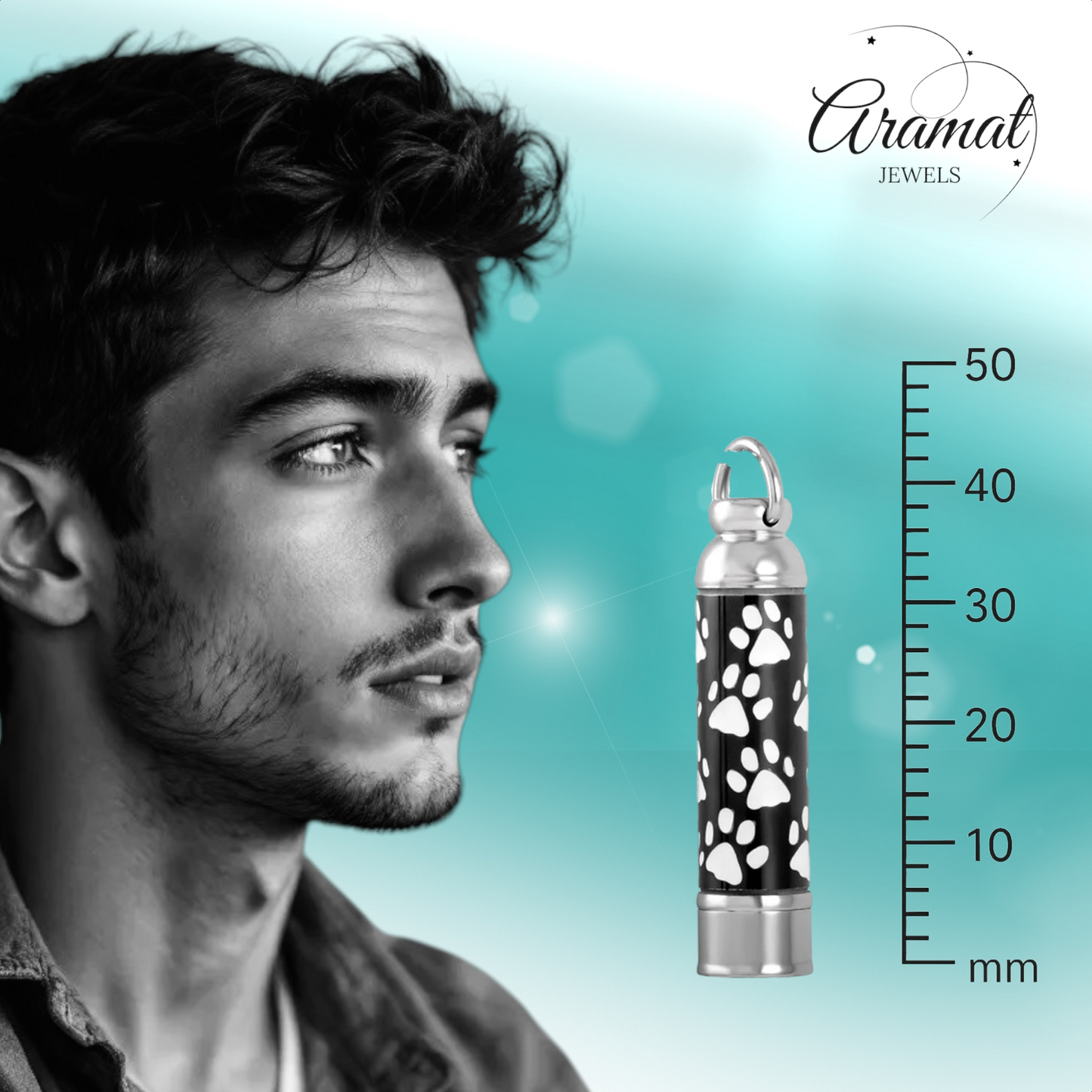 Pendentif tube avec empreintes de pattes d'animaux – un souvenir précieux